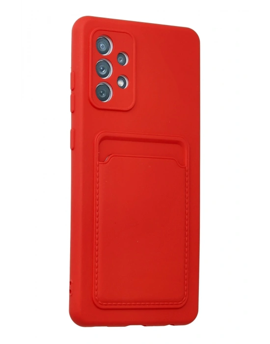 Newface Samsung Galaxy A32 Kılıf Kelvin Kartvizitli Silikon - Kırmızı