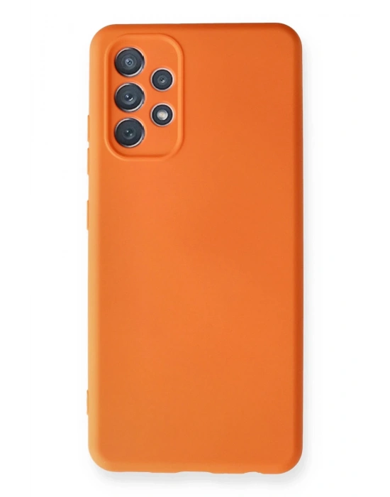 Newface Samsung Galaxy A32 Kılıf Nano içi Kadife Silikon - Turuncu