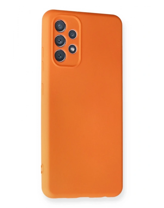 Newface Samsung Galaxy A32 Kılıf Nano içi Kadife Silikon - Turuncu