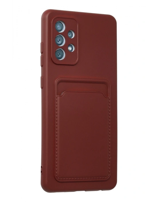 Newface Samsung Galaxy A33 5G Kılıf Kelvin Kartvizitli Silikon - Bordo