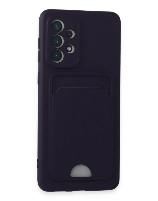 Newface Samsung Galaxy A33 5G Kılıf Kelvin Kartvizitli Silikon - Derin Mor