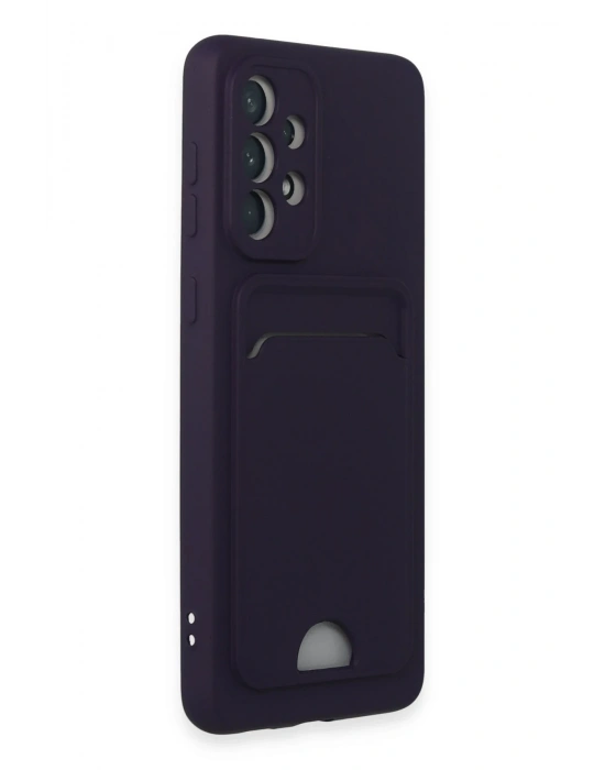 Newface Samsung Galaxy A33 5G Kılıf Kelvin Kartvizitli Silikon - Derin Mor