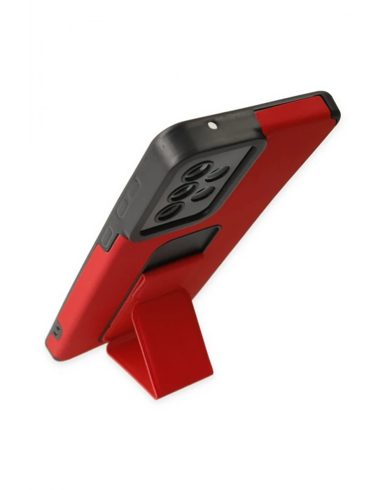 Newface Samsung Galaxy A33 5G Kılıf Mega Standlı Silikon - Kırmızı