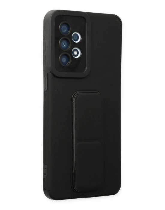 Newface Samsung Galaxy A33 5G Kılıf Mega Standlı Silikon - Siyah