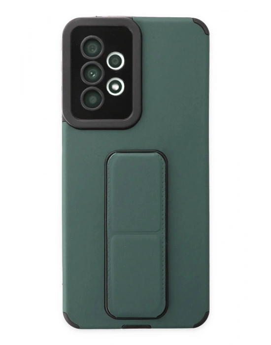 Newface Samsung Galaxy A33 5G Kılıf Mega Standlı Silikon - Yeşil