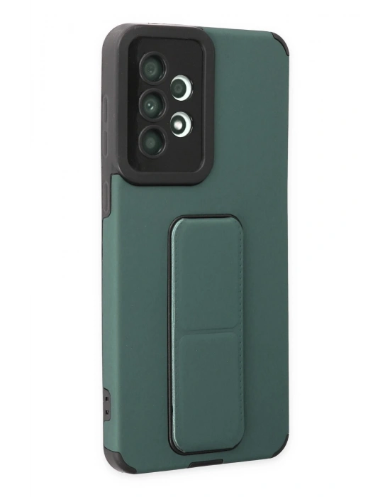 Newface Samsung Galaxy A33 5G Kılıf Mega Standlı Silikon - Yeşil