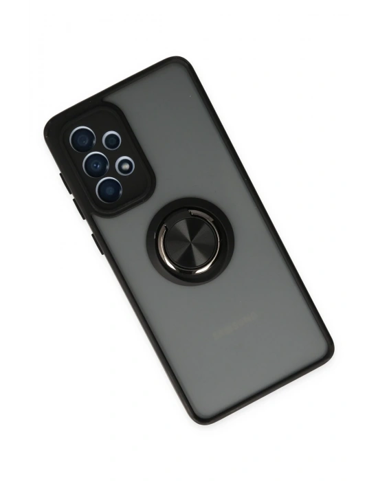 Newface Samsung Galaxy A33 5G Kılıf Montreal Yüzüklü Silikon Kapak - Siyah