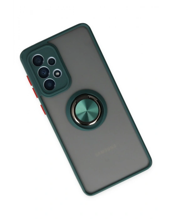 Newface Samsung Galaxy A33 5G Kılıf Montreal Yüzüklü Silikon Kapak - Yeşil