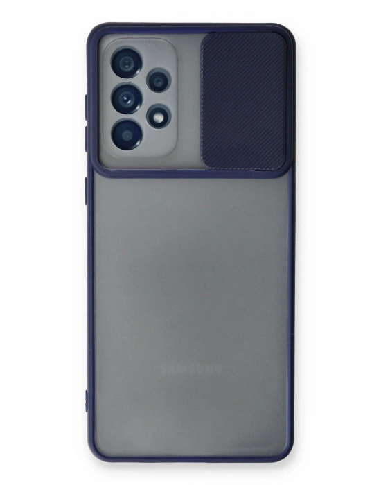 Newface Samsung Galaxy A33 5G Kılıf Palm Buzlu Kamera Sürgülü Silikon - Lacivert