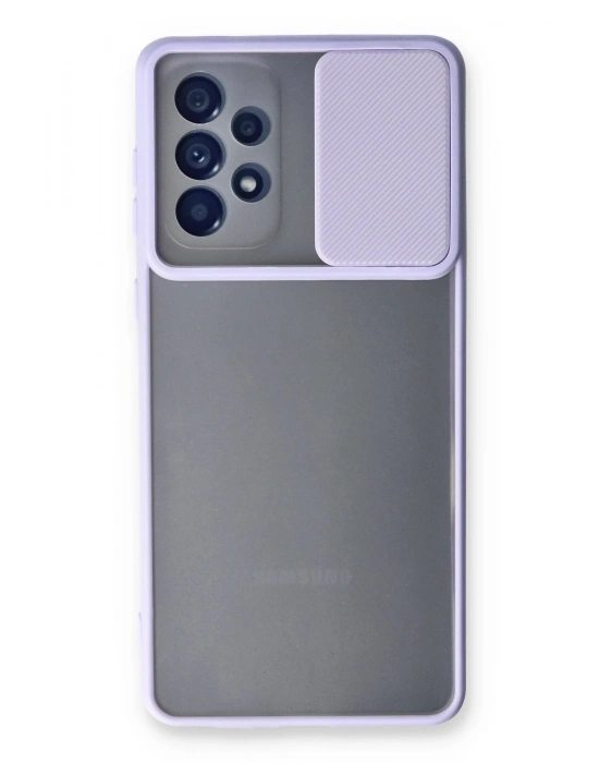Newface Samsung Galaxy A33 5G Kılıf Palm Buzlu Kamera Sürgülü Silikon - Lila