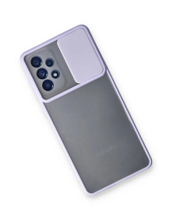 Newface Samsung Galaxy A33 5G Kılıf Palm Buzlu Kamera Sürgülü Silikon - Lila