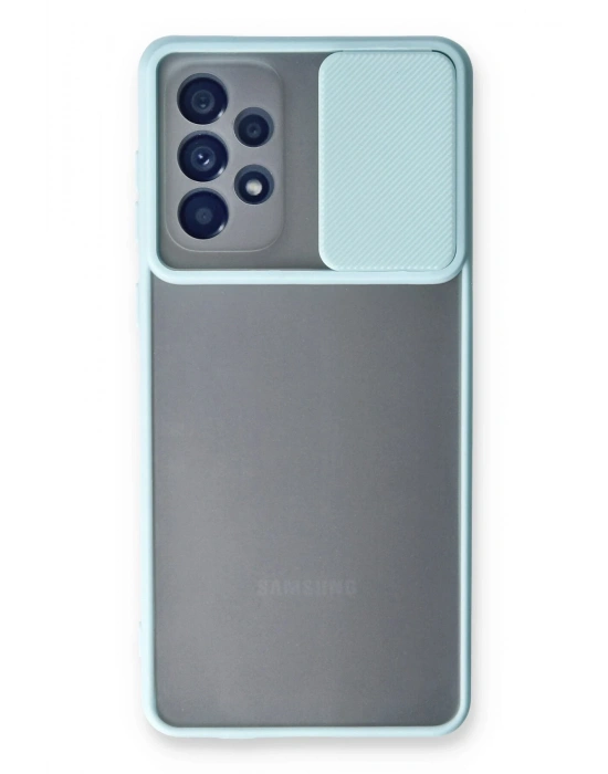 Newface Samsung Galaxy A33 5G Kılıf Palm Buzlu Kamera Sürgülü Silikon - Turkuaz