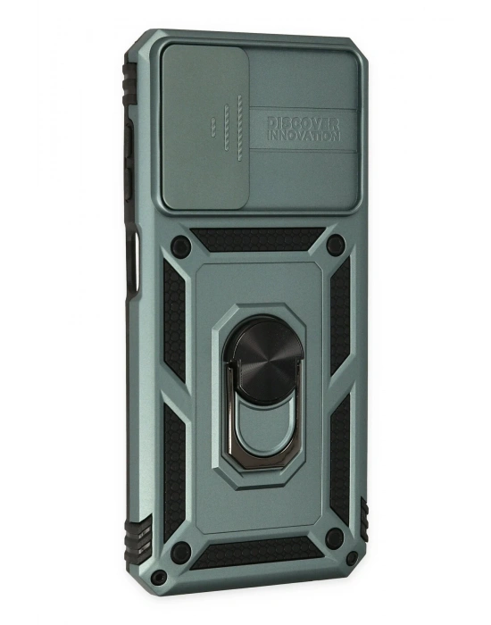 Newface Samsung Galaxy A33 5G Kılıf Pars Lens Yüzüklü Silikon - Yeşil