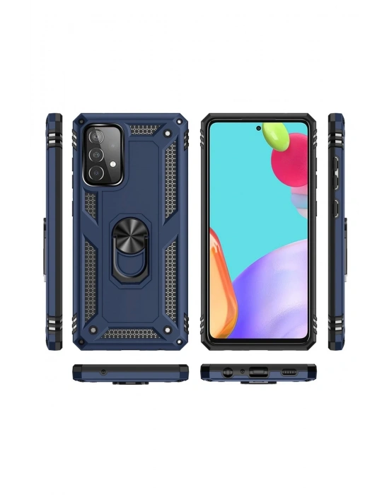 Newface Samsung Galaxy A33 5G Kılıf Sofya Yüzüklü Silikon Kapak - Lacivert