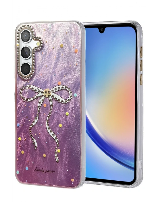 Newface Samsung Galaxy A34 5G Kılıf Blade Aynalı Desenli Kapak - Desen 1