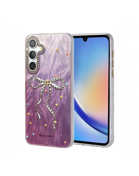 Newface Samsung Galaxy A34 5G Kılıf Blade Aynalı Desenli Kapak - Desen 1