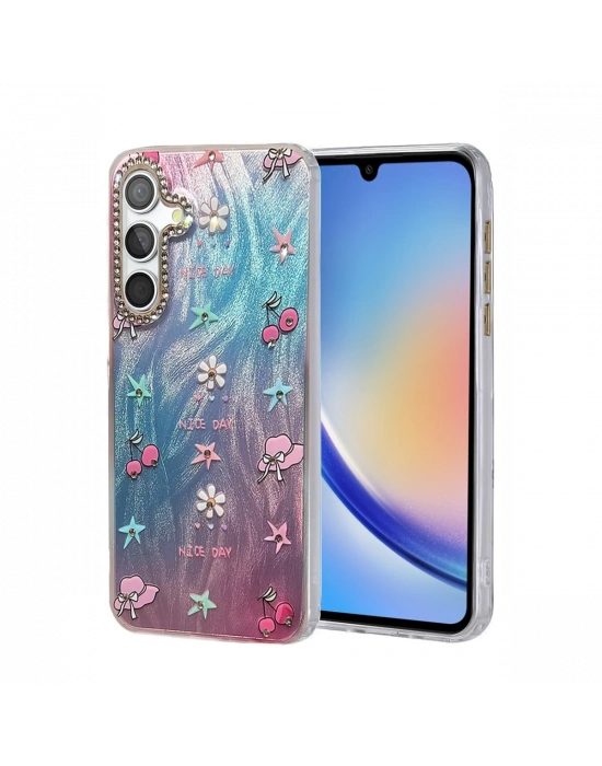 Newface Samsung Galaxy A34 5G Kılıf Blade Aynalı Desenli Kapak - Desen 4