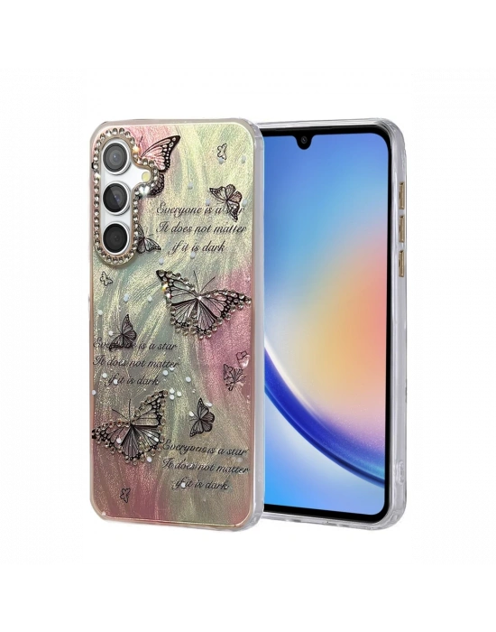 Newface Samsung Galaxy A34 5G Kılıf Blade Aynalı Desenli Kapak - Desen 6