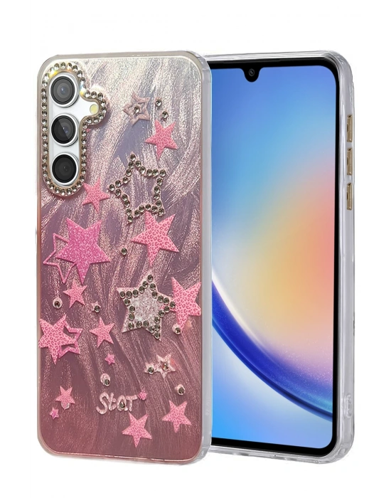 Newface Samsung Galaxy A34 5G Kılıf Blade Aynalı Desenli Kapak - Desen 7