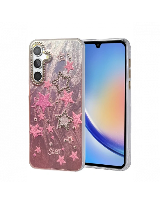 Newface Samsung Galaxy A34 5G Kılıf Blade Aynalı Desenli Kapak - Desen 7