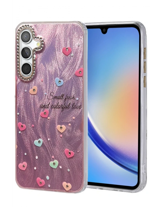 Newface Samsung Galaxy A34 5G Kılıf Blade Aynalı Desenli Kapak - Desen 8