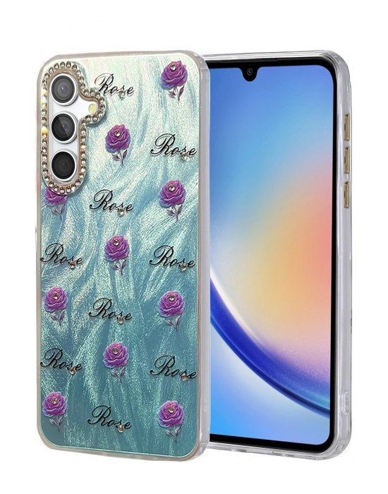 Newface Samsung Galaxy A34 5G Kılıf Blade Aynalı Desenli Kapak - Desen 9