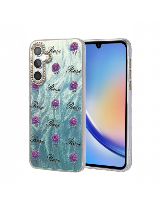 Newface Samsung Galaxy A34 5G Kılıf Blade Aynalı Desenli Kapak - Desen 9