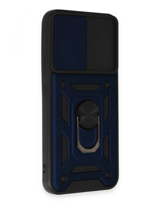 Newface Samsung Galaxy A34 5G Kılıf Pars Lens Yüzüklü Silikon - Lacivert