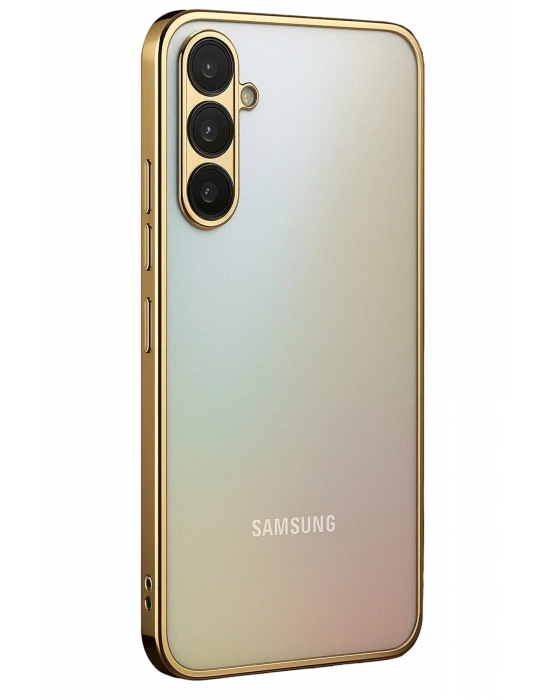 Newface Samsung Galaxy A34 5G Kılıf Razer Lensli Silikon - Gold