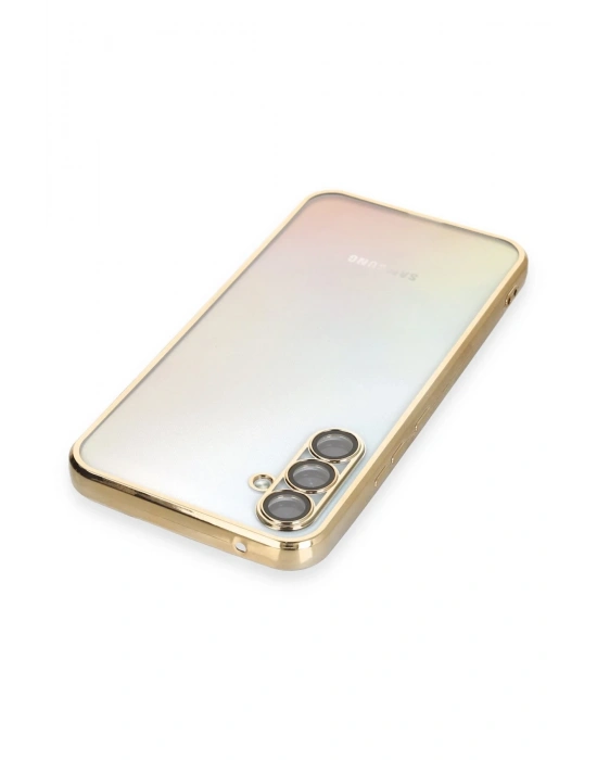 Newface Samsung Galaxy A34 5G Kılıf Razer Lensli Silikon - Gold