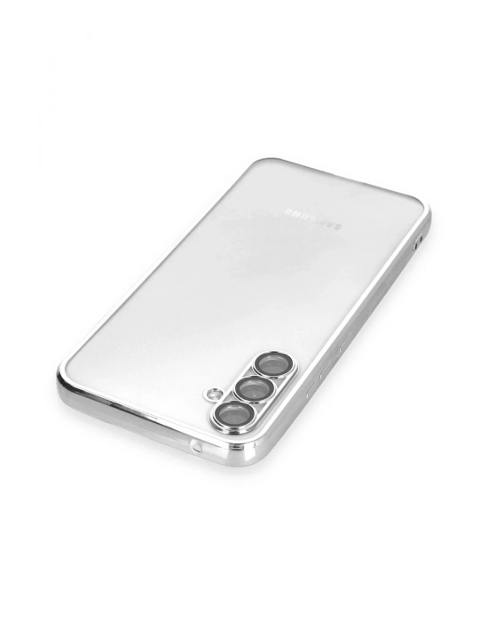 Newface Samsung Galaxy A34 5G Kılıf Razer Lensli Silikon - Gümüş