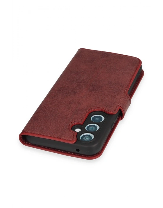 Newface Samsung Galaxy A34 5G Kılıf Trend S Plus Kapaklı Kılıf - Kırmızı