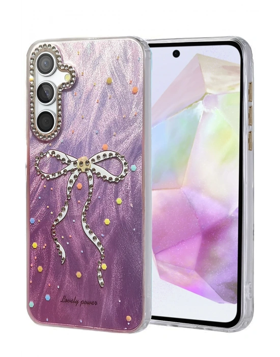 Newface Samsung Galaxy A35 5G Kılıf Blade Aynalı Desenli Kapak - Desen 1