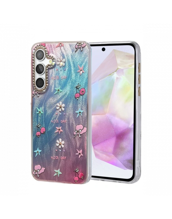 Newface Samsung Galaxy A35 5G Kılıf Blade Aynalı Desenli Kapak - Desen 4