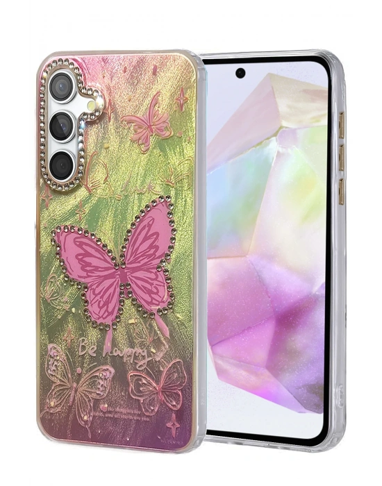 Newface Samsung Galaxy A35 5G Kılıf Blade Aynalı Desenli Kapak - Desen 5