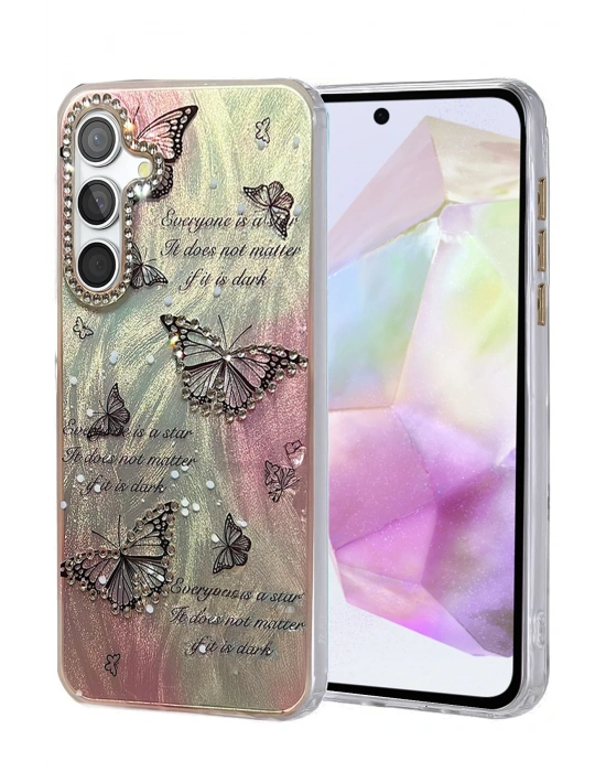 Newface Samsung Galaxy A35 5G Kılıf Blade Aynalı Desenli Kapak - Desen 6