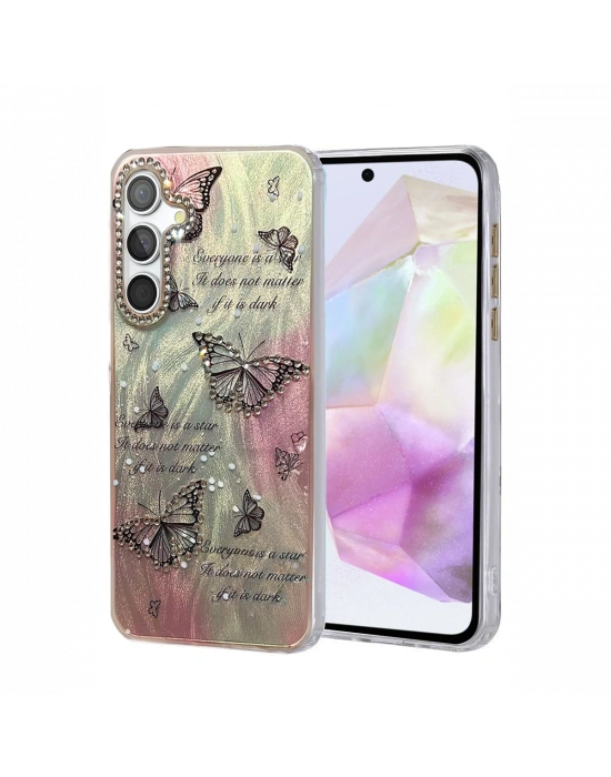 Newface Samsung Galaxy A35 5G Kılıf Blade Aynalı Desenli Kapak - Desen 6