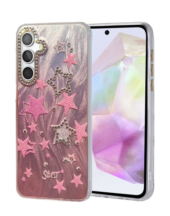 Newface Samsung Galaxy A35 5G Kılıf Blade Aynalı Desenli Kapak - Desen 7