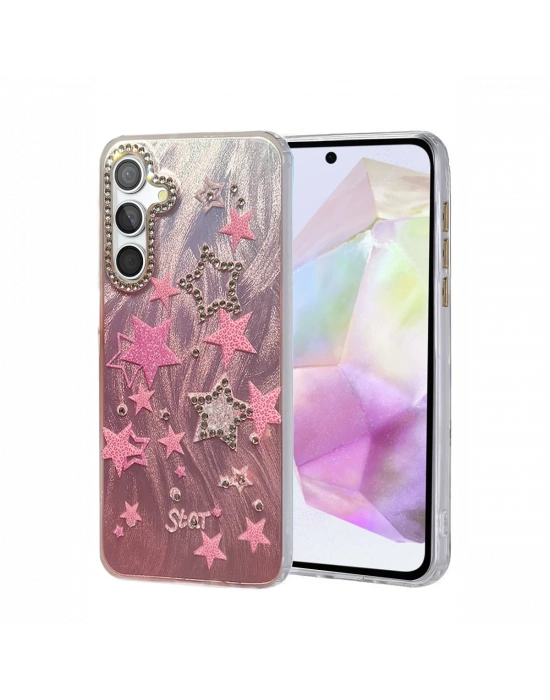 Newface Samsung Galaxy A35 5G Kılıf Blade Aynalı Desenli Kapak - Desen 7