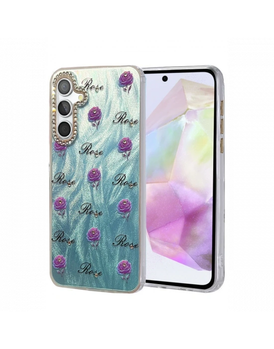 Newface Samsung Galaxy A35 5G Kılıf Blade Aynalı Desenli Kapak - Desen 9