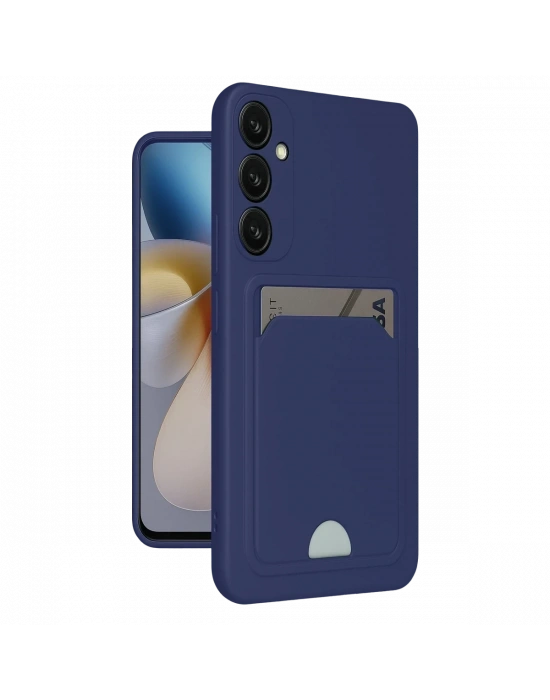 Newface Samsung Galaxy A35 5G Kılıf Kelvin Kartvizitli Silikon - Lacivert