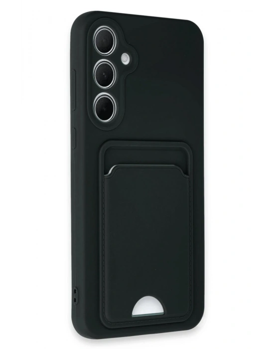 Newface Samsung Galaxy A35 5G Kılıf Kelvin Kartvizitli Silikon - Siyah