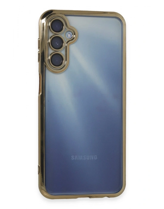 Newface Samsung Galaxy A35 5G Kılıf Razer Lensli Silikon - Gold