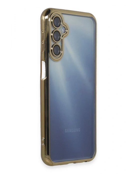 Newface Samsung Galaxy A35 5G Kılıf Razer Lensli Silikon - Gold