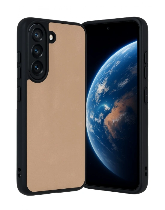 Newface Samsung Galaxy A36 Kılıf Aras Deri Kapak - Pudra