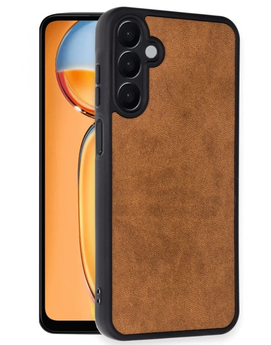 Newface Samsung Galaxy A36 Kılıf Aras Deri Kapak - Taba