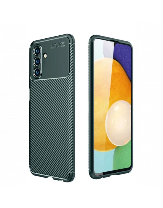 Newface Samsung Galaxy A36 Kılıf Auto Focus Karbon Kapak - Koyu Yeşil