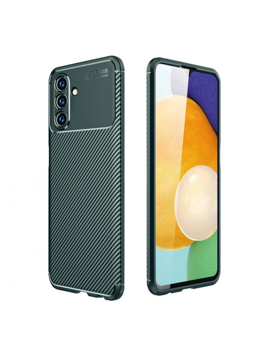 Newface Samsung Galaxy A36 Kılıf Auto Focus Karbon Kapak - Koyu Yeşil