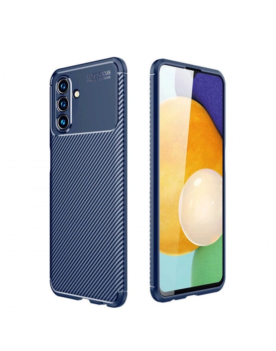 Newface Samsung Galaxy A36 Kılıf Auto Focus Karbon Kapak - Lacivert