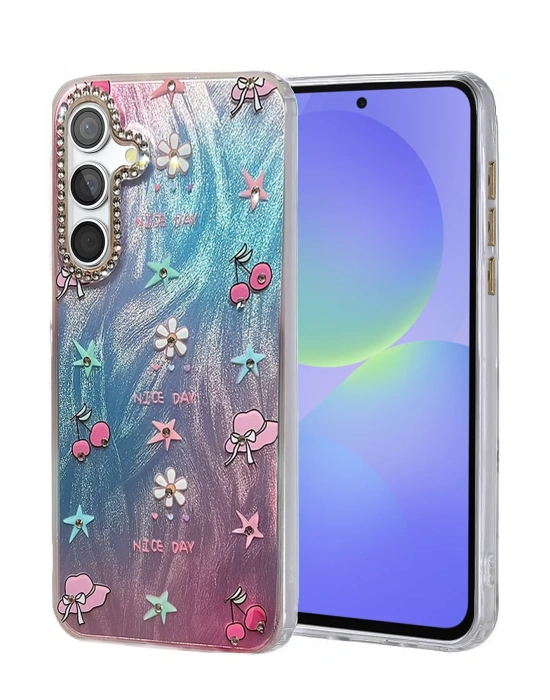 Newface Samsung Galaxy A36 Kılıf Blade Aynalı Desenli Kapak - Desen 4